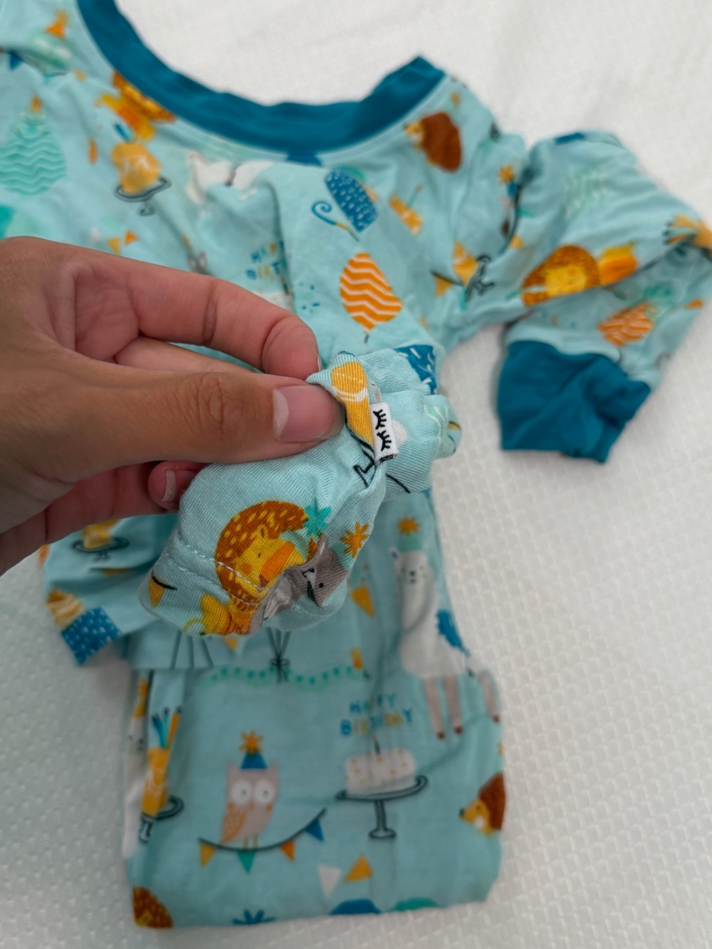 Little Sleepies Blue Party Animals Two Piece Pajama Set 12-18 Months - Picture 7 of 9
